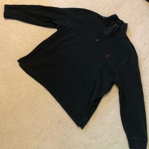 Black Polo Quarter Zip Pullover Sweater
